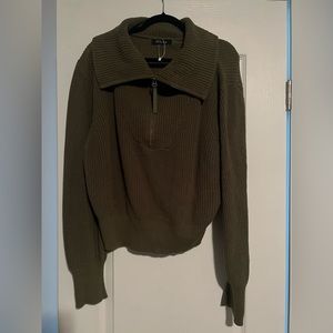 Lillusory Women's Half Zip Cropped Sweater Fall Long Sleeve